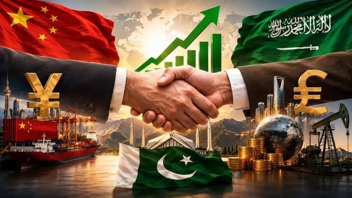 Pakistan gains major economic support from China and Saudi Arabia.