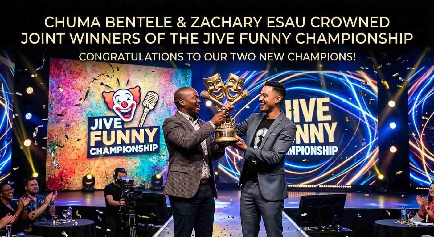 Chuma Bentele and Zachary Esau crowned joint winners of the Jive Funny Championship