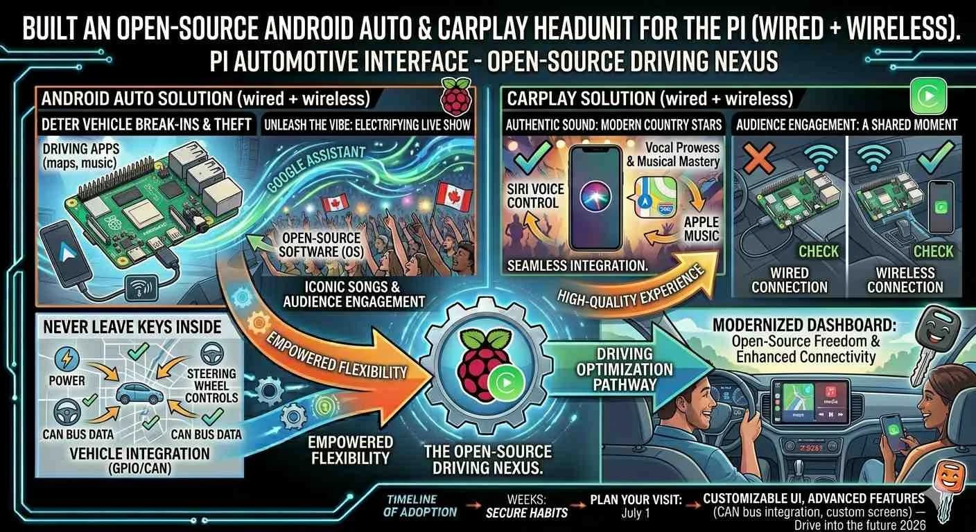 Built an open-source Android Auto and CarPlay headunit for the Pi (wired + wireless)