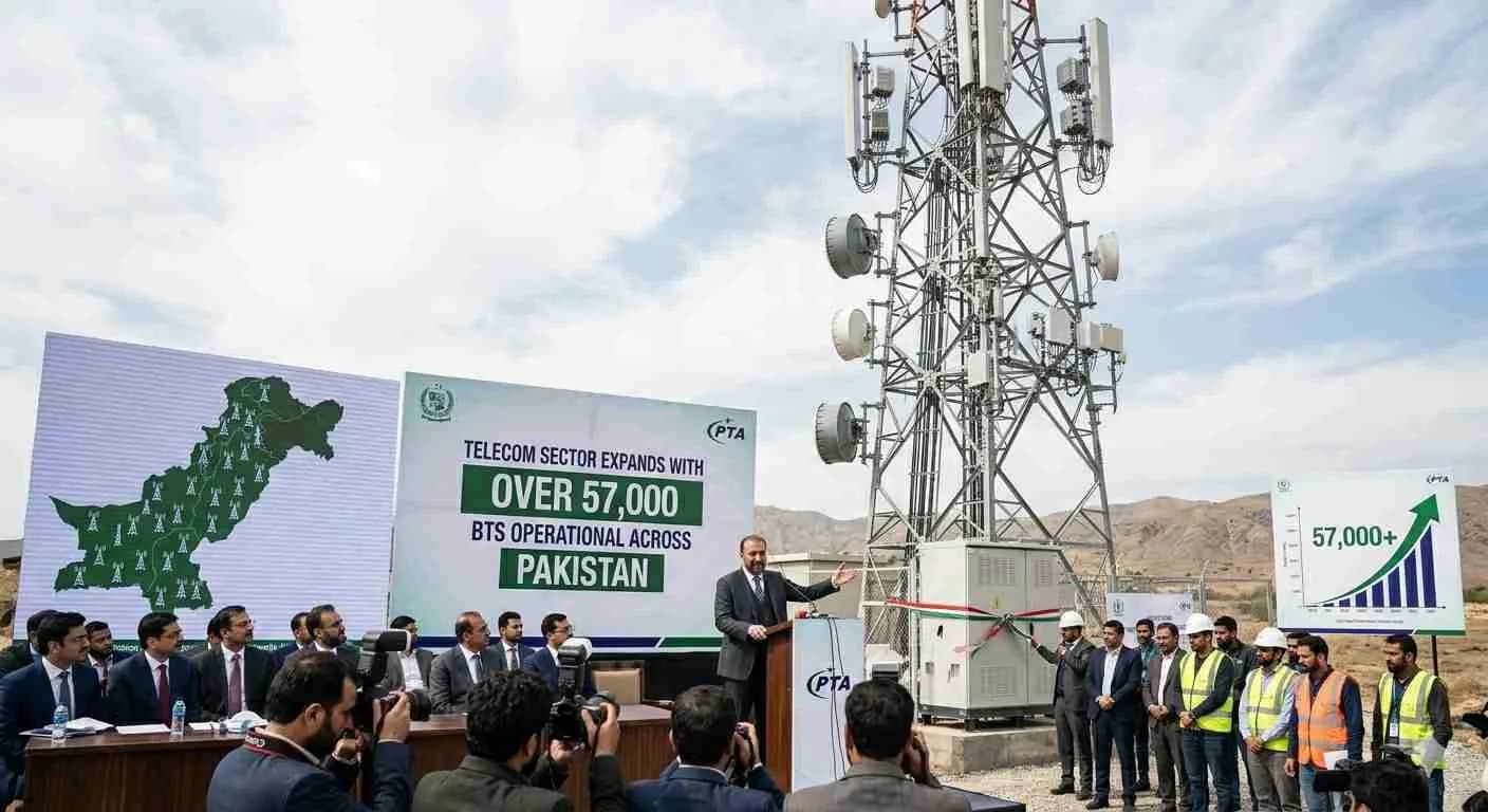 Telecom sector expands with over 57,000 BTS operational across Pakistan