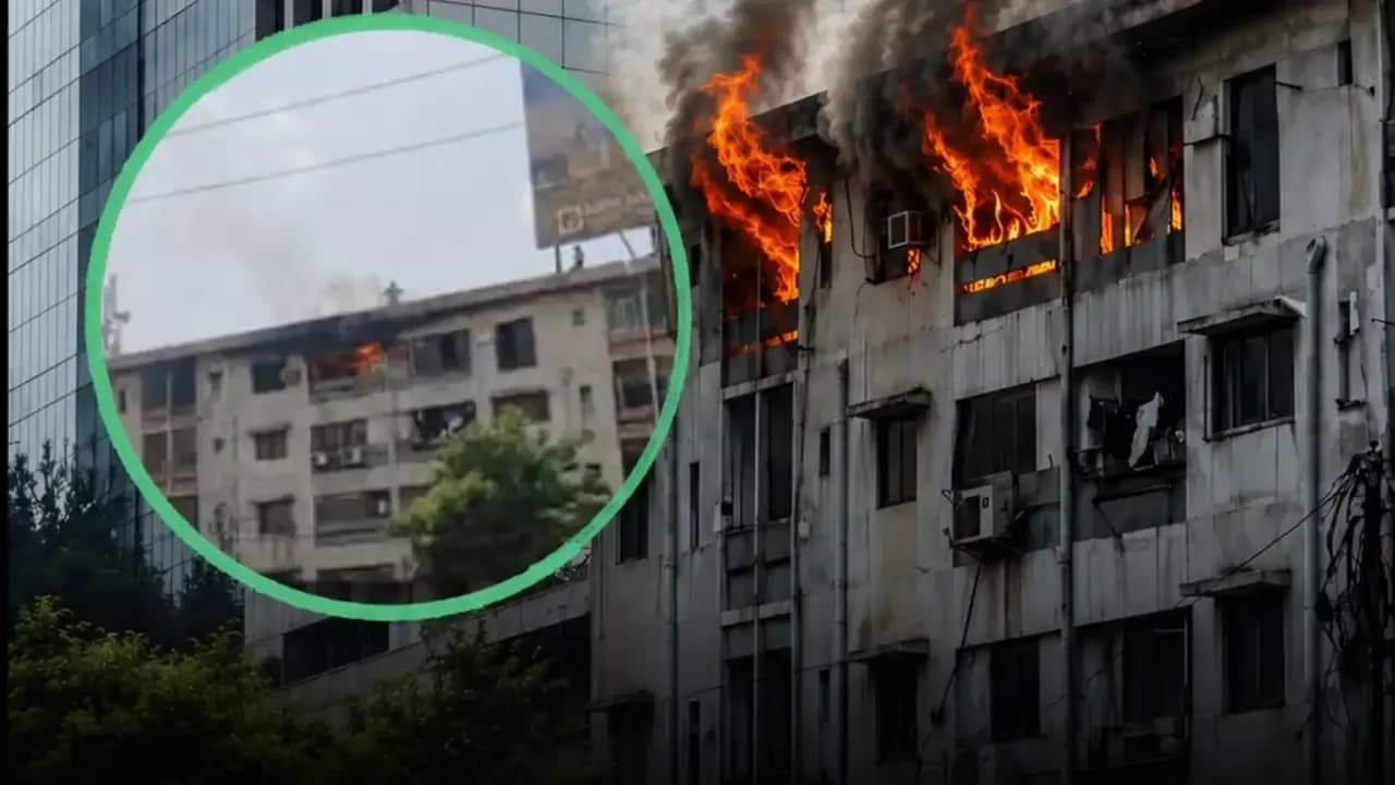 Fire Breaks Out Near Civic Centre Karachi Building Floor