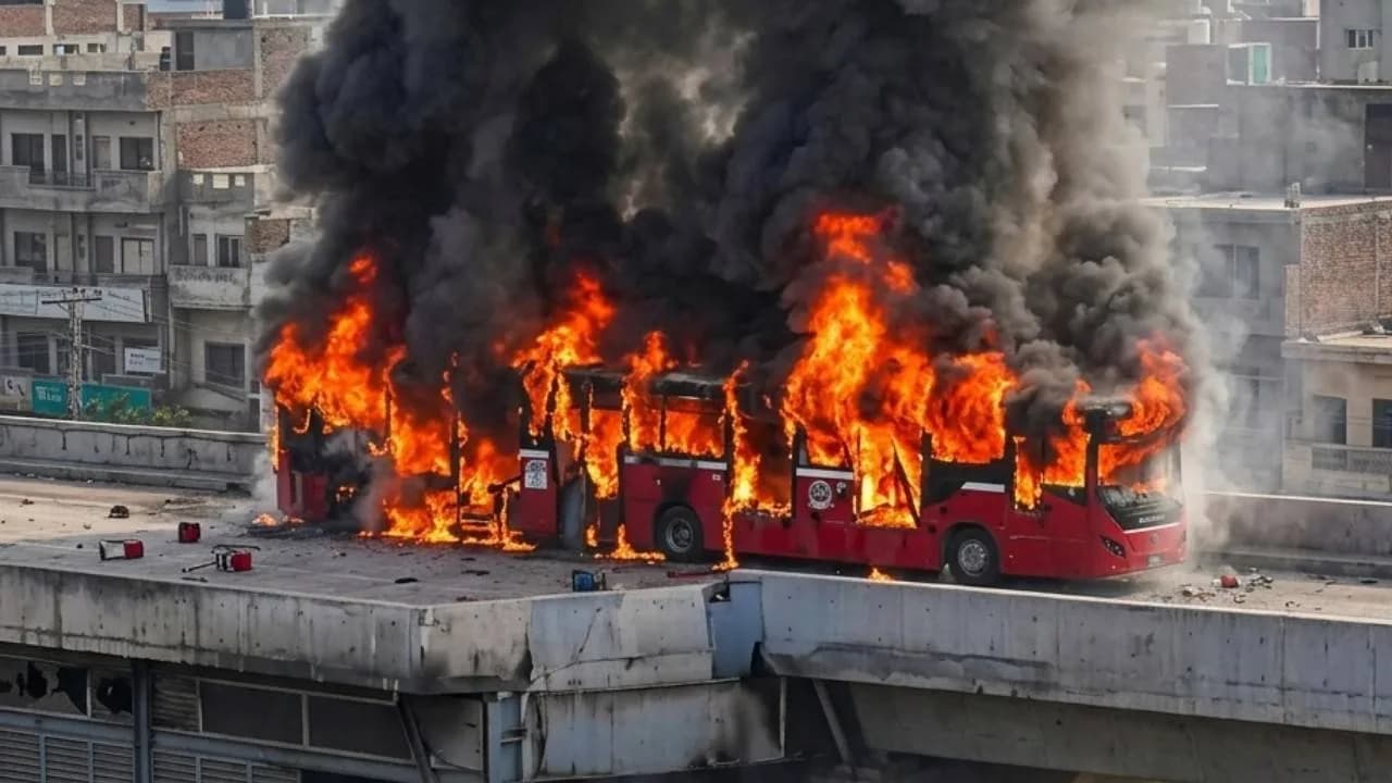Fire Breaks Out In Metro Bus Near Rawalpindi Station, Passengers Escape Safely