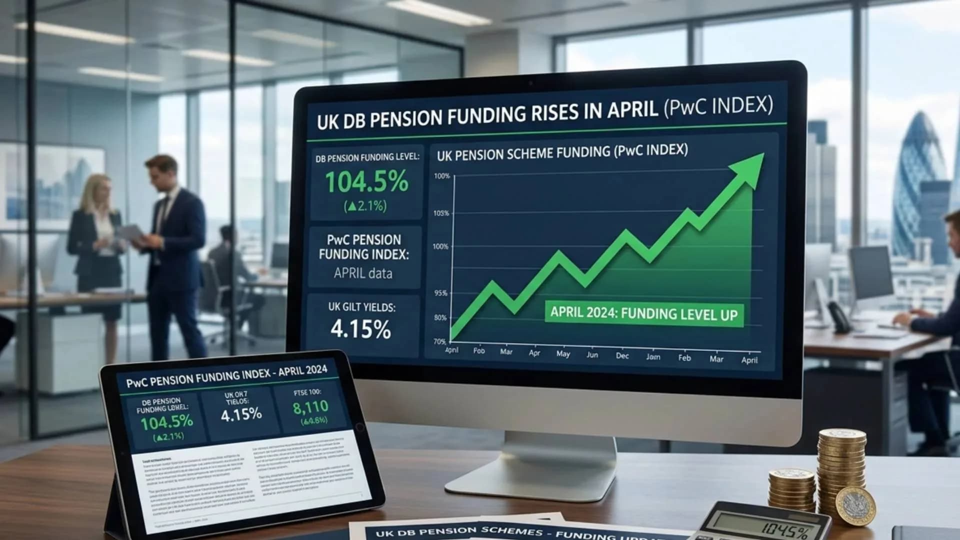 Aggregate DB Scheme Funding Levels Rise in April | PwC