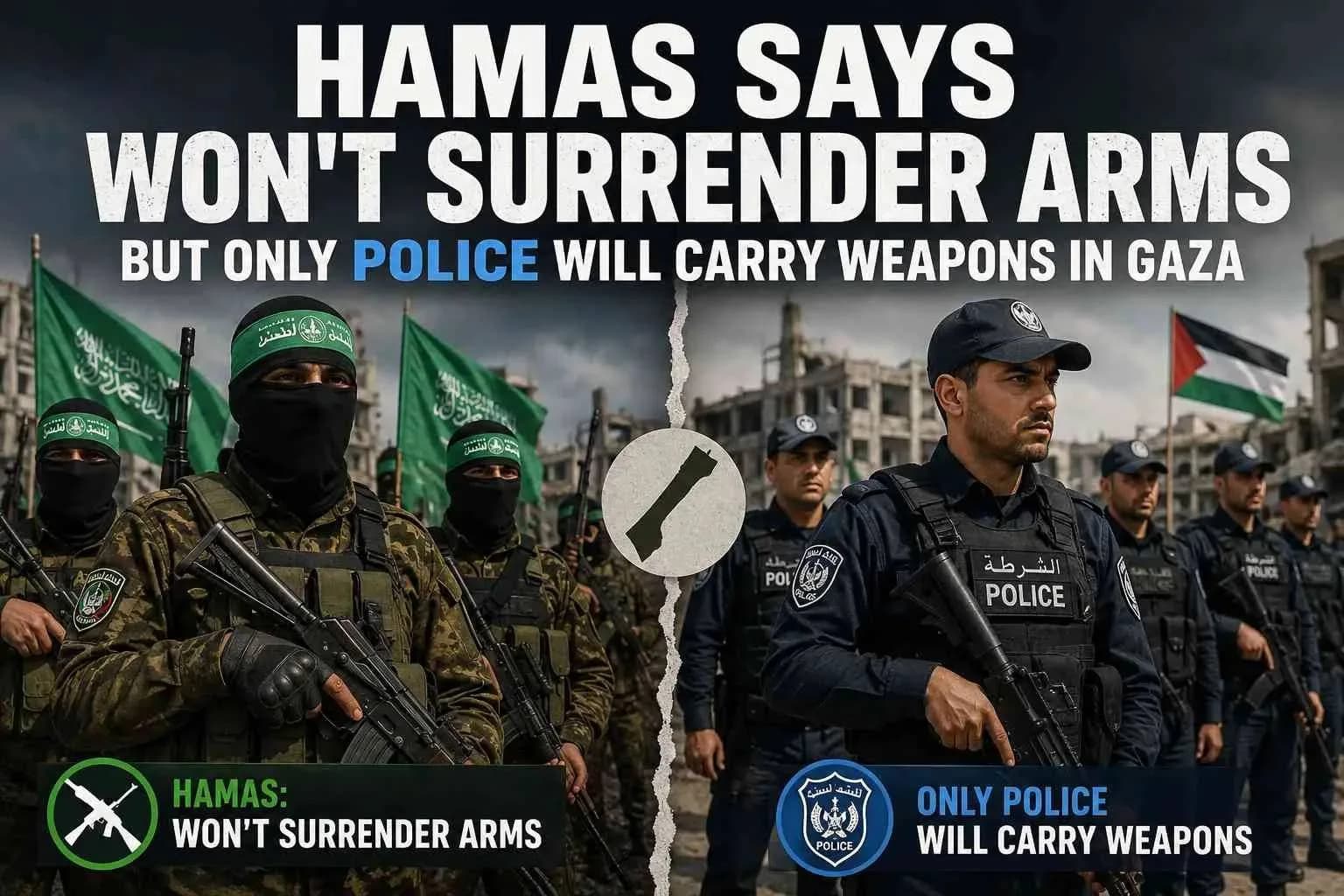 Hamas Won't Surrender Arms as Gaza Security Debate Grows