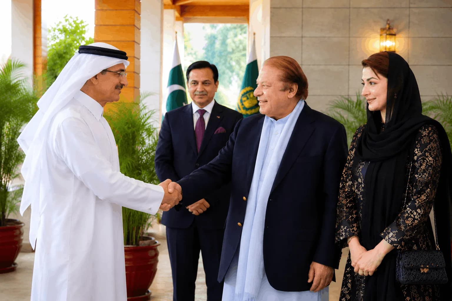 Saudi Ambassador Al-Maliki Holds Farewell Meeting with Nawaz Sharif, Punjab CM
